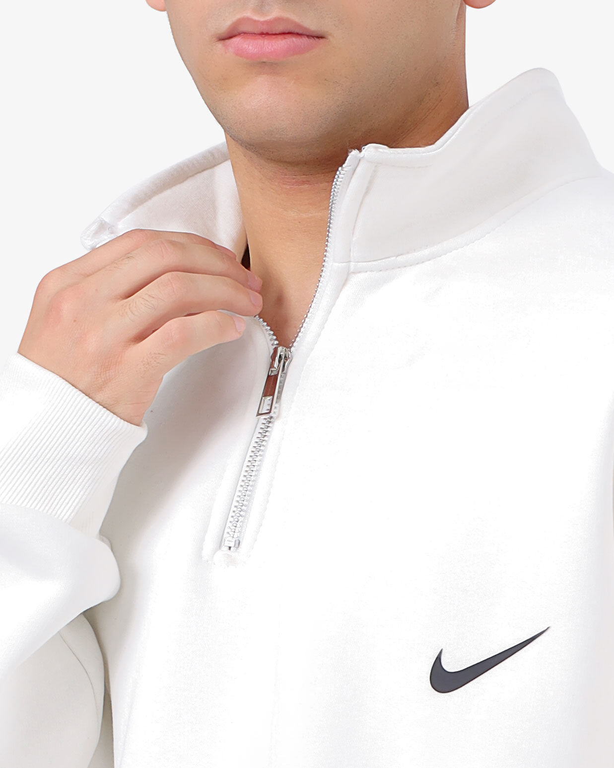 Men’s White Quarter-Zip Sweatshirt