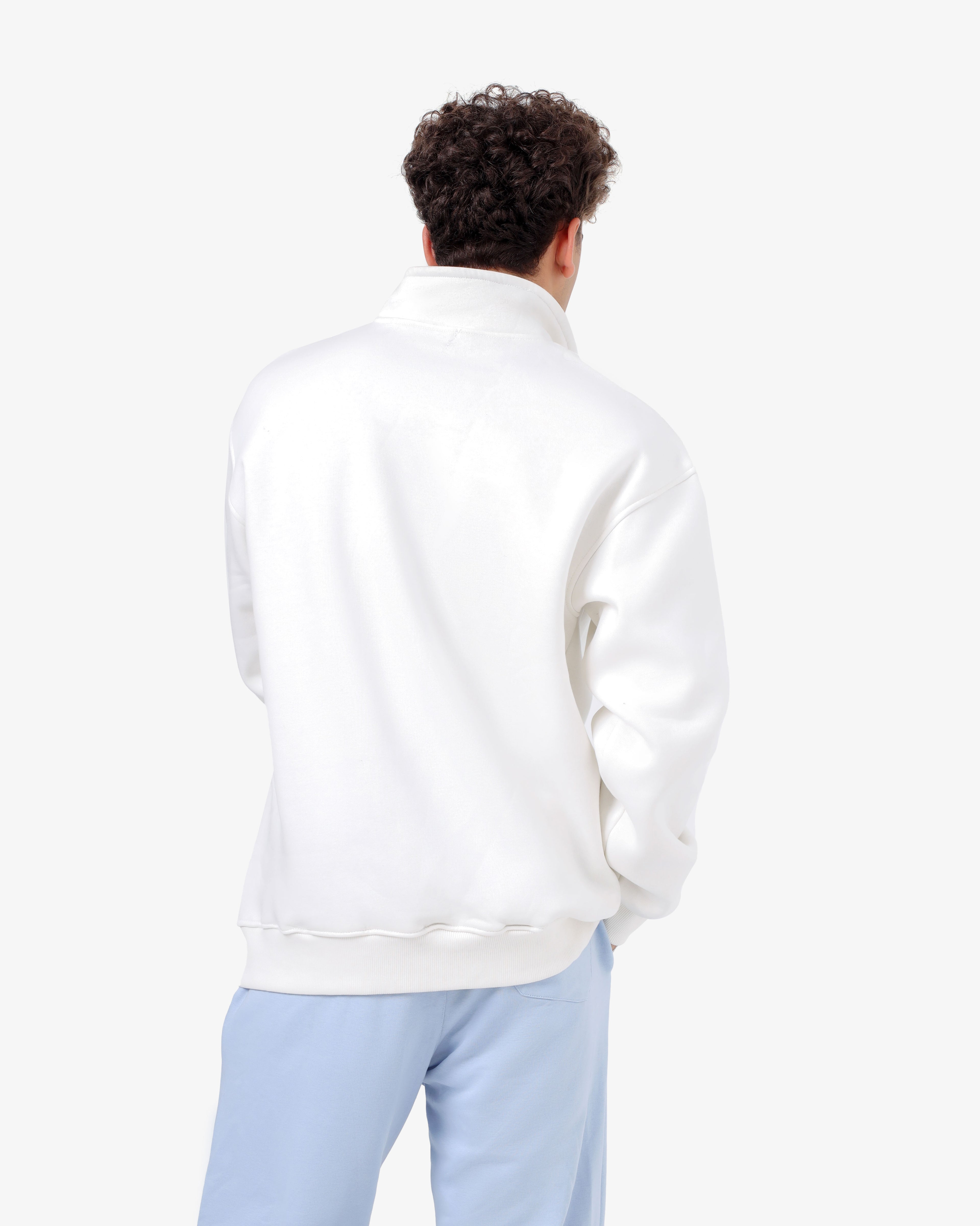Men’s White Quarter-Zip Sweatshirt
